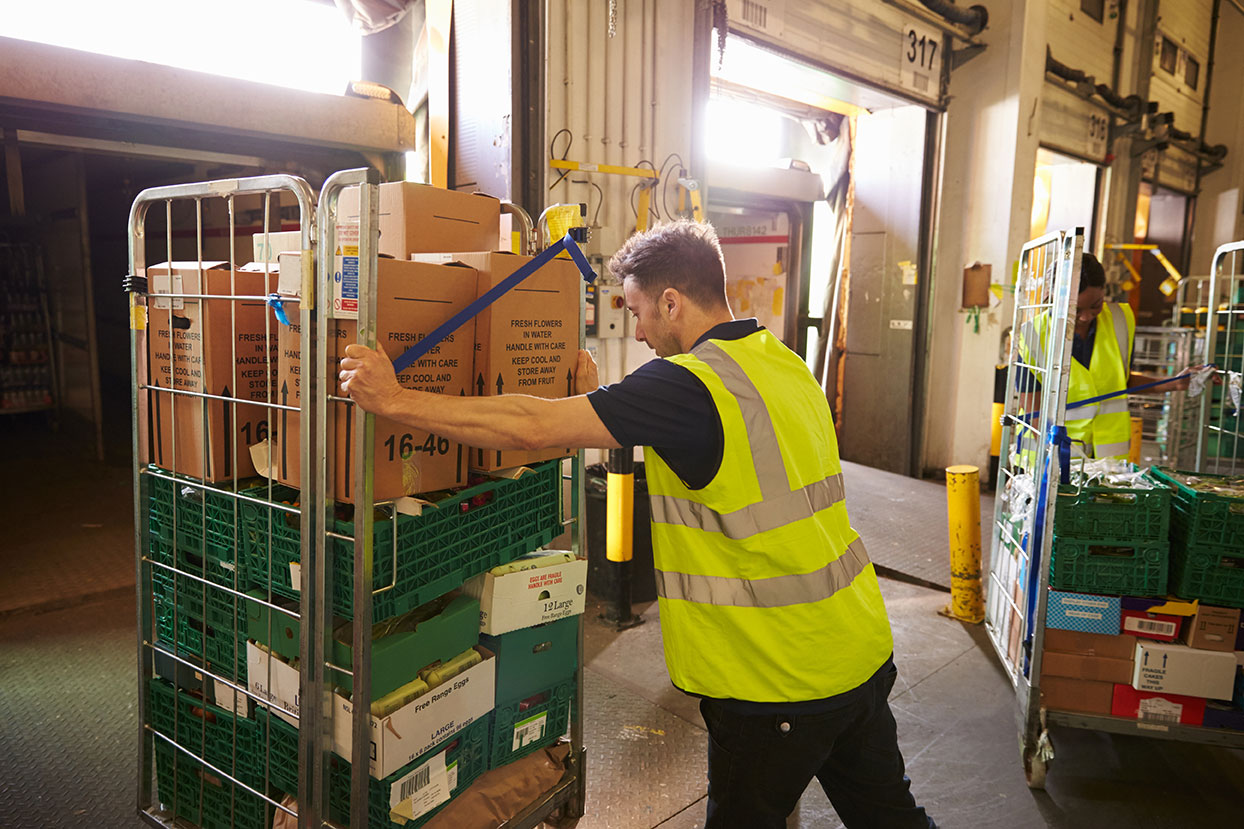 Warehouse roll cage asset tracking